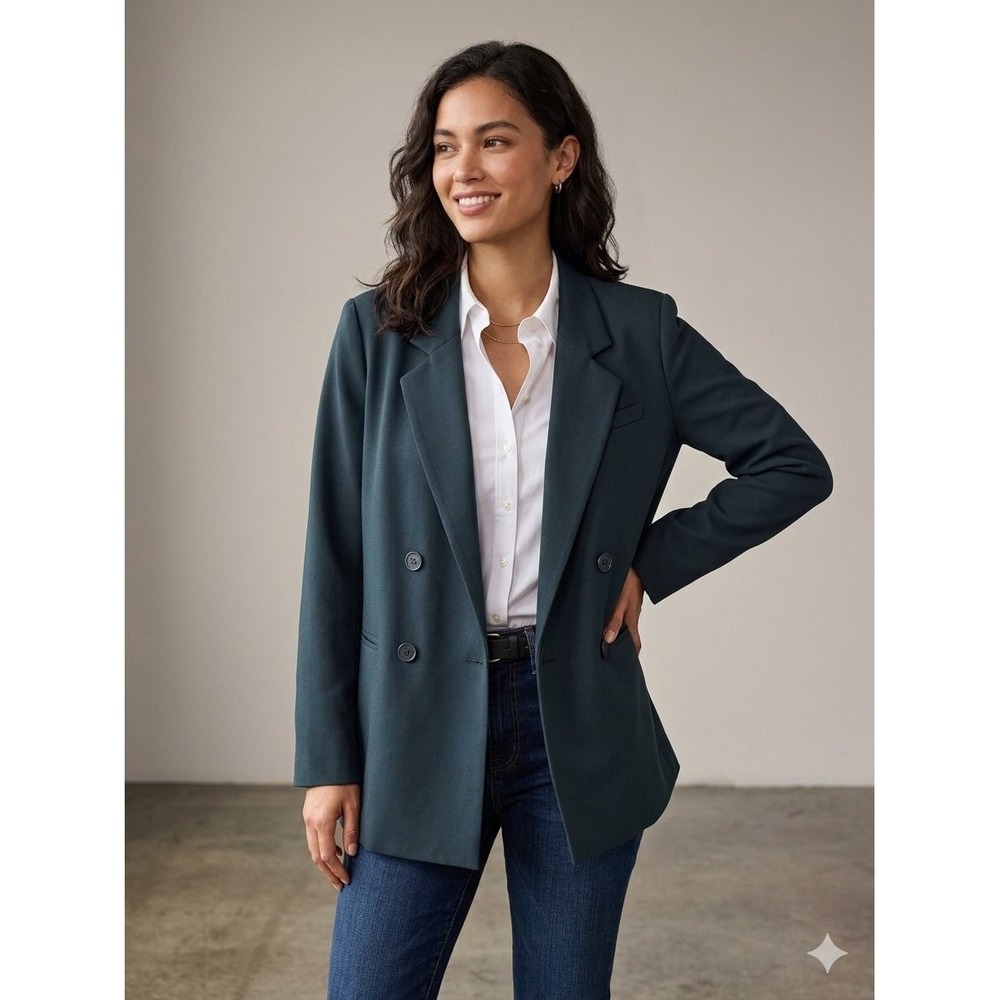 Maeve by Anthropologie Black Double Breasted Blazer Jacket Size 6 4115 BLK/NOIR